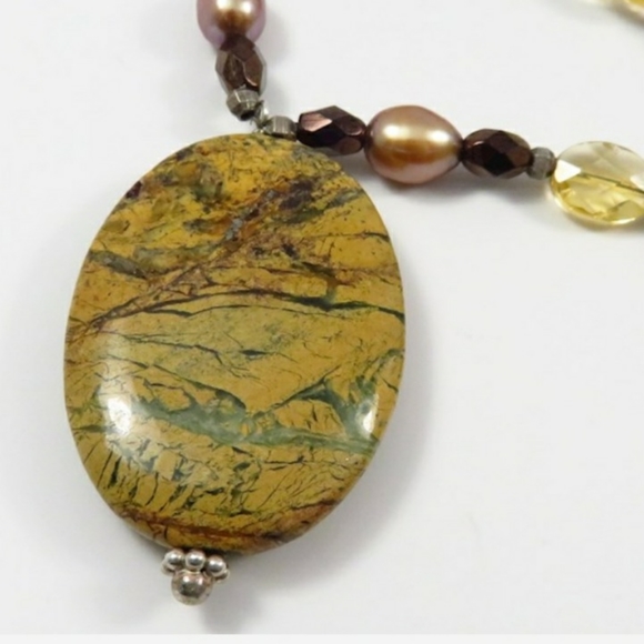 OOAK Sterling Silver/Jasper/Pearl/Citrine … - Picture 10 of 11